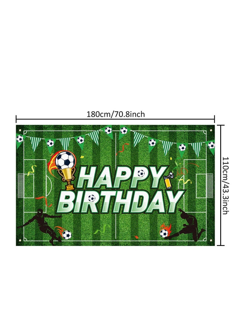 Excefore Football Party Decorations, Soccer Birthday Party Backdrop Football Field Photo Background for Soccer Theme Birthday Party Photo Booth Props for Boys Kids Cake Table Decorations, 5.9 x 3.6 Feet - Image 4