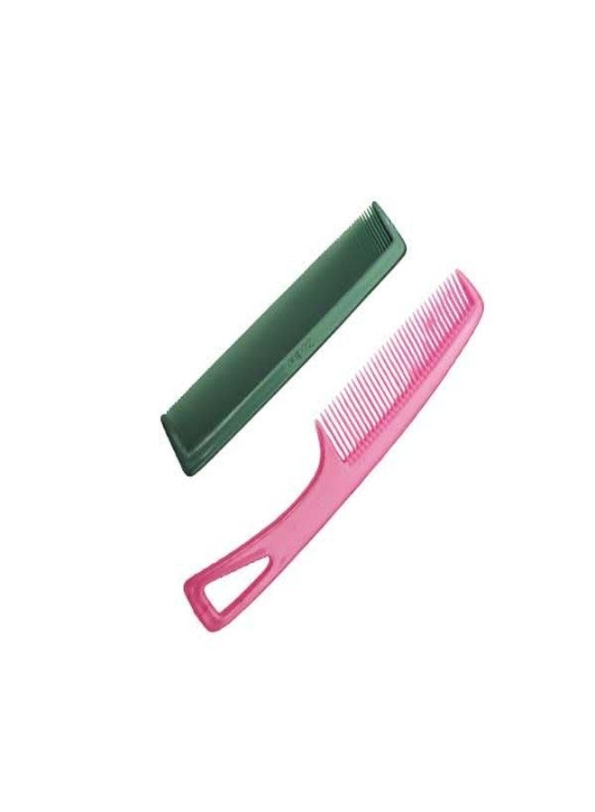 LooKat Professional Hair Combs Set of 2, Pink and Orange, Plastic Detangling Wide Tooth Styling Combs, Hair Care Accessories - Image 3