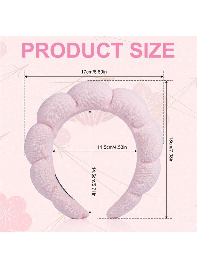 AIEX Spa Headband Women, Fashion Headband Hair Accessories Sponge Headband Makeup Headband Wide Headband for Face Washing Shower Makeup Removal Skincare (Pink) - Image 2