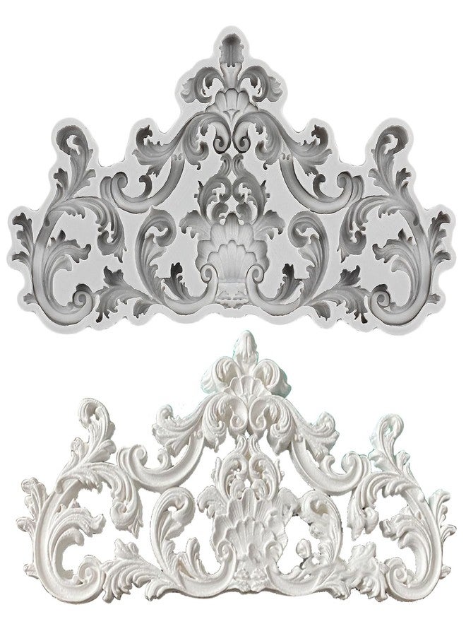YANQINMS Baroque Style Silicone Molds Curlicues Scroll Lace Border Fondant Molds Vintage Relief Flower Mold Filigree 3D Clay Mold For Sugar Cake Decorating Chocolate Gum Paste Polymer Clay - Image 1