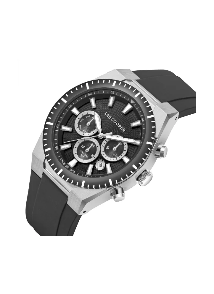 Lee Cooper Men's Multi Function Display Watch With Black Silicone Strap - LC08088.351
