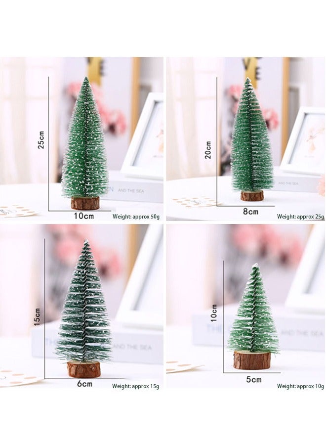 4 PCS Mini Pine Needle Tree, Artificial Tabletop Cedar Tree with LED Lights, Mini Pine Needle Tree Tabletop Decoration for Holiday Party Home Table Craft Decoration Christmas - Image 4