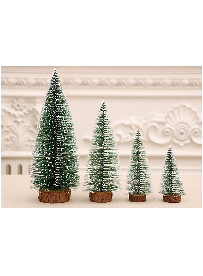 4 PCS Mini Pine Needle Tree, Artificial Tabletop Cedar Tree with LED Lights, Mini Pine Needle Tree Tabletop Decoration for Holiday Party Home Table Craft Decoration Christmas - Image 2