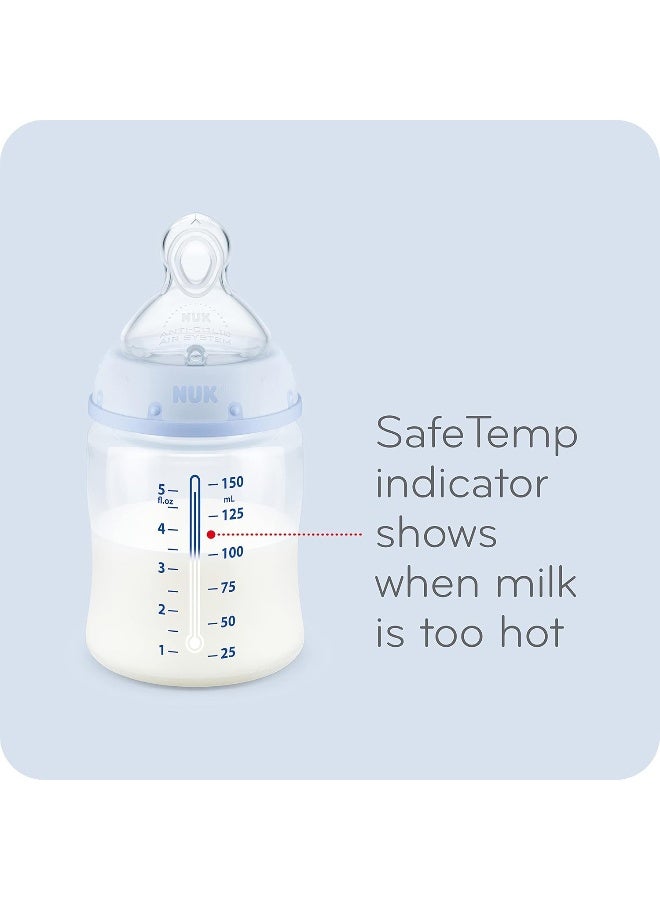 NUK Smooth Flow Anti Colic Baby Bottle, 10 oz, 4 Pack, Blue Elephant - Image 4