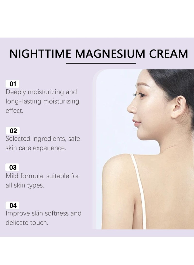 OceAura Nighttime Magnesium Cream Hydrating I Deep Relief Lavender ,Magnesium Cream 120G, Organic Magnesium Cream for Legs Arms Chest Neck Wrist Thigh, 100% Natural Magnesiums Cream for Soothing & Relaxation, Skin Moisturizer & Hydratin - Image 3