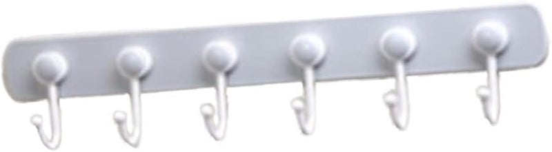 No Drill Strong Adhesive Hooks Wall Mounted Organizer For Kitchen Bathroom Over Door Hanger Seamless Grey Storage Rack - Image 1