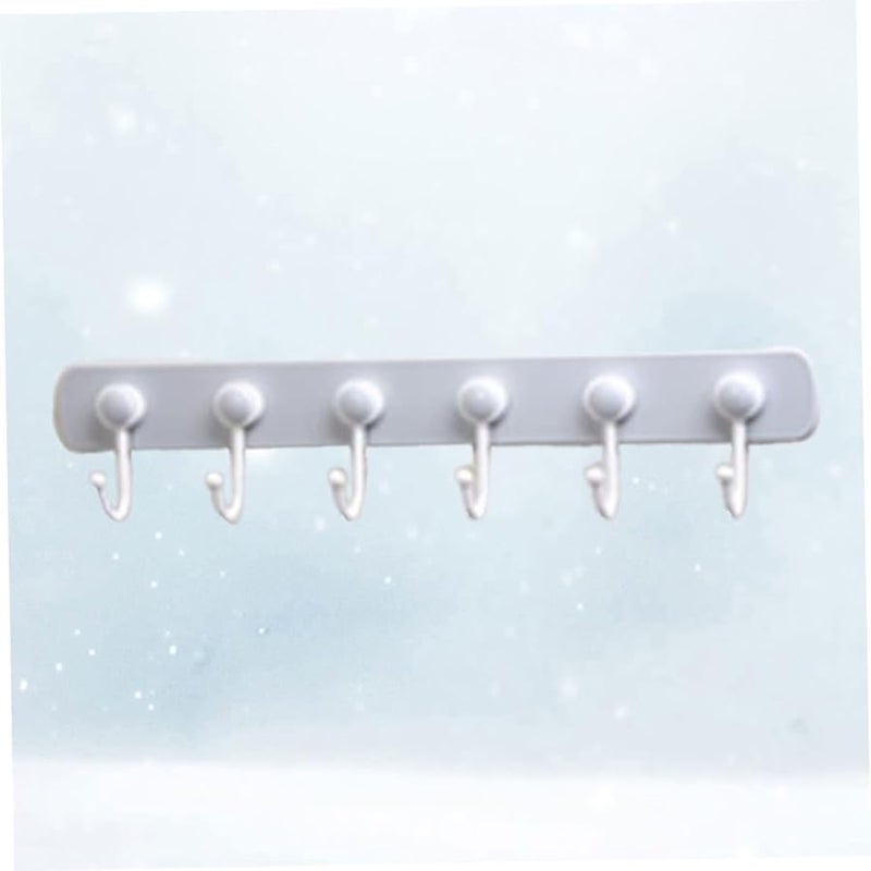 No Drill Strong Adhesive Hooks Wall Mounted Organizer For Kitchen Bathroom Over Door Hanger Seamless Grey Storage Rack - Image 4
