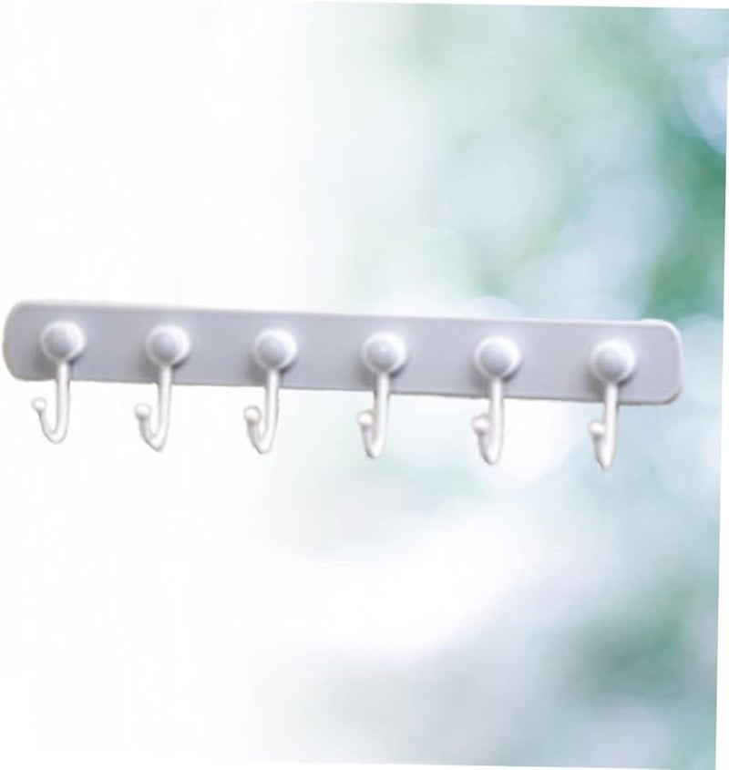 No Drill Strong Adhesive Hooks Wall Mounted Organizer For Kitchen Bathroom Over Door Hanger Seamless Grey Storage Rack - Image 5