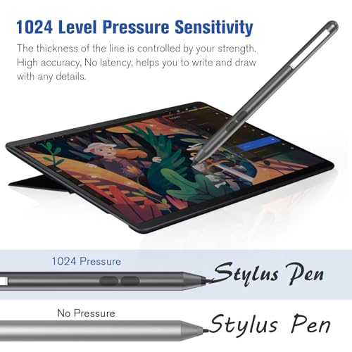 iafer Pen for Surface Pro 11/10/9/8/X, Surface Laptop/Book/Go/Studio, Kobo | Palm Rejection, 1024 Pressure, 2500H Battery Life Active Stylus Pencil for Student Note-Taking & Artist Business Drawing - Image 3