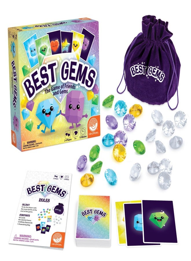 MindWare Best Gems Family Game for 5 Year Olds and up - Match Giant Gems to Earn Points, 2 to 4 Players - Image 1