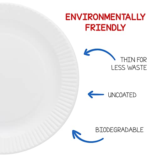 Hygloss Products Paper Plates - Uncoated White Plate - Use for Foodware, Events, Activities, Crafts Projects and More - Environmentally Friendly - Recyclable and Disposable - 6-Inches - 100 Pack - Image 4
