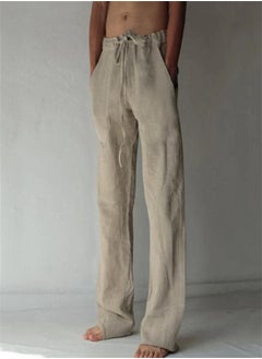 Casual Solid Color Thin Linen Pants Beige - pzsku/Z47F21CCC5D8DFB86196DZ/45/_/1711786132/2a3a58ba-d72d-4279-b2cf-538909e5d453