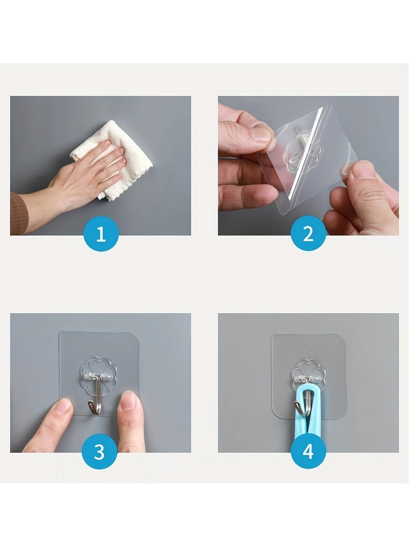 12 PCS high-quality Self Adhesive Hooks,Heavy Duty Hold 30KG Sticky Hooks, Towel Hooks Waterproof Shower Wall Hooks,robe hanger Home Kitchen bathroom  - Image 5