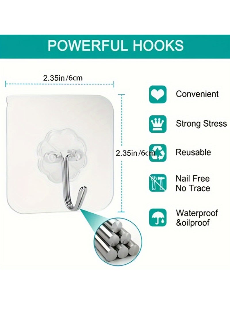 12 PCS high-quality Self Adhesive Hooks,Heavy Duty Hold 30KG Sticky Hooks, Towel Hooks Waterproof Shower Wall Hooks,robe hanger Home Kitchen bathroom  - Image 4