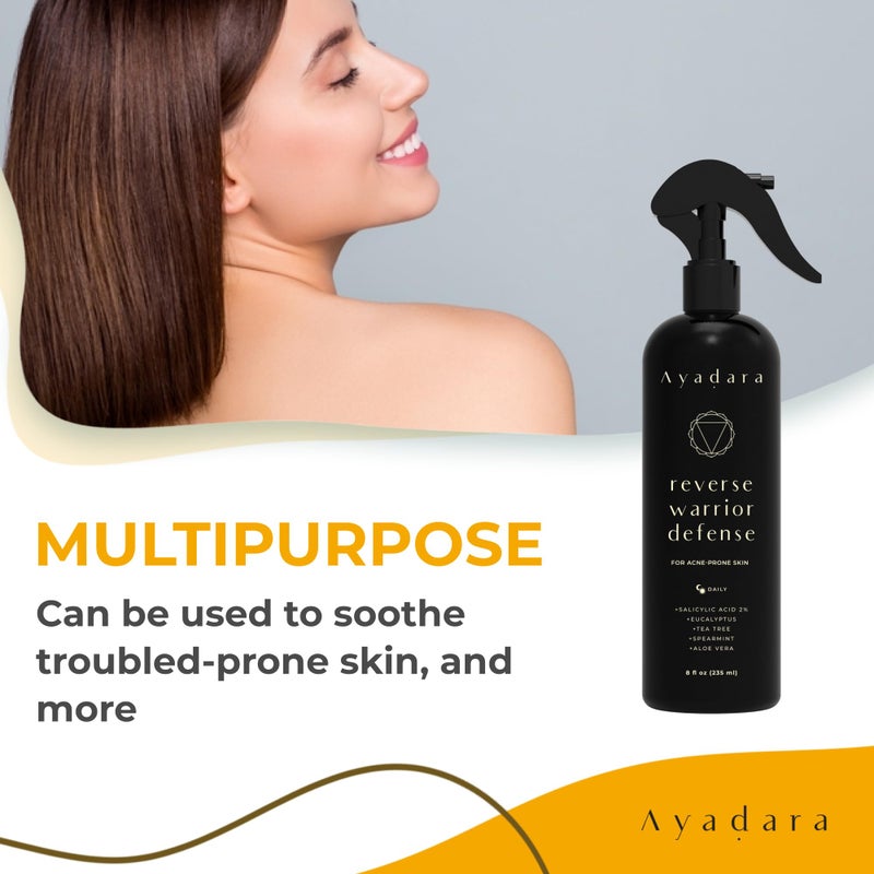 AYADARA Acne Body Spray, 8 fl oz, Cystic Back Acne Spray with Salicylic Acid, Tea Tree Chest, Butt, and Body Acne Spray for Hormonal Breakouts, Bacne Spray for Teens and Adults, 2000 Sprays - Image 3