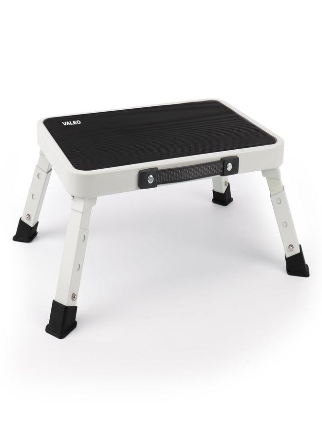 Valeo Folding Step Stool, Adjustable Step Stool with Non-Slip Platform, 330 Lbs Capacity, Step Ladder for Adults or Kids in Kitchen, Bathroom, RV, Camping, Office, White - Image 1