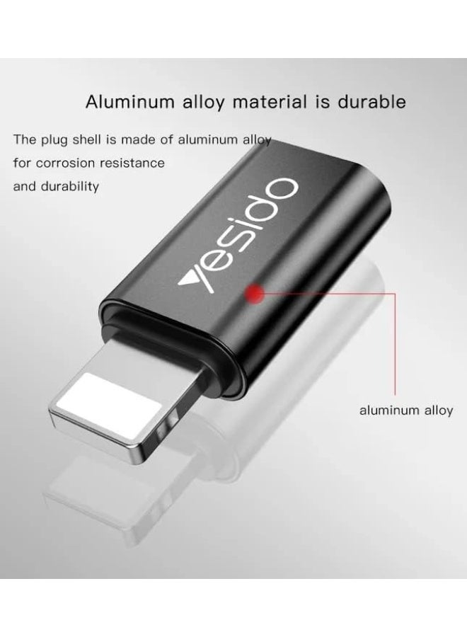Yesido Type-C to Lightning Connector Adapter – Fast Charging & Data Sync | Compact USB-C to Lightning Converter for iPhone, iPad, MacBook – Durable & Portable - Image 2