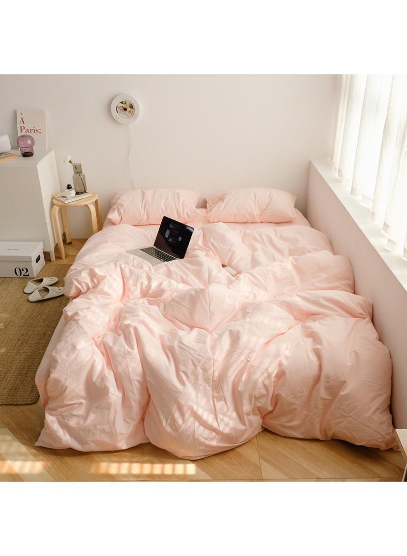 4-Piece Pure Cotton Solid Color Minimalist Style Comfortable Set King Size 220x240cm  - Image 1