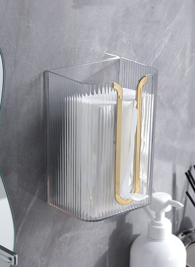 Luxury Wall-Mounted Tissue Box U-Shaped Transparent White Towel and Mask Storage