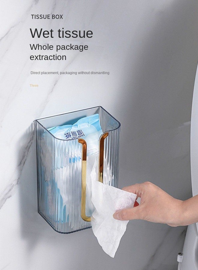 Luxury Wall-Mounted Tissue Box U-Shaped Transparent White Towel and Mask Storage