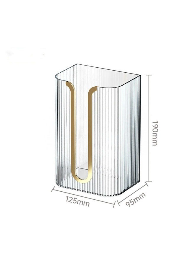 Luxury Wall-Mounted Tissue Box U-Shaped Transparent White Towel and Mask Storage