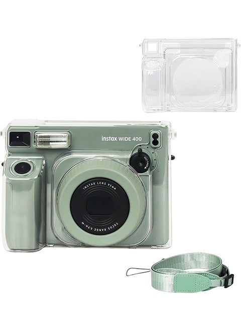 Clear Case for Fujifilm Wide 400 Instant Camera - Hard PVC Protective Carrying Protective Camera Bag with Adjustable Shoulder Strap