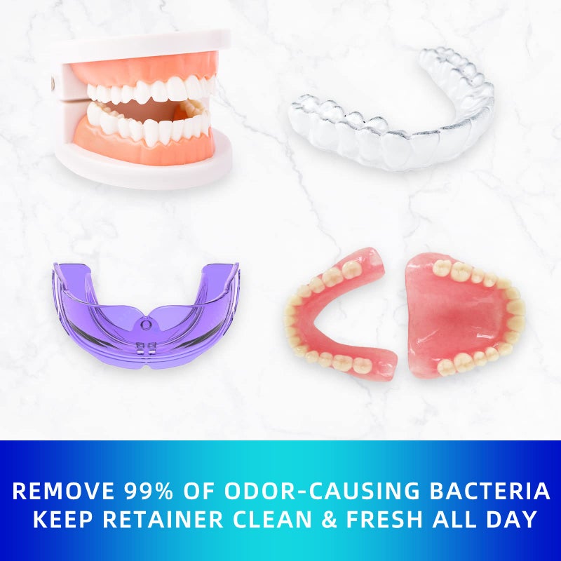 YKL Retainer & Denture Cleaner Tablets - 1 Months Supply (36 pcs) Dental Retainers for Aligner - Mouth & Night Guards - False Teeth Whitening - Removes Odor & Plaque - Image 4