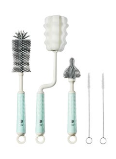 Babycare Babycare - Baby Bottle Brush Set – Glacier Blue, 4-Piece Cleaning Kit with Nipple & Straw Brush – Safety Approved for Baby Use  - Image 1