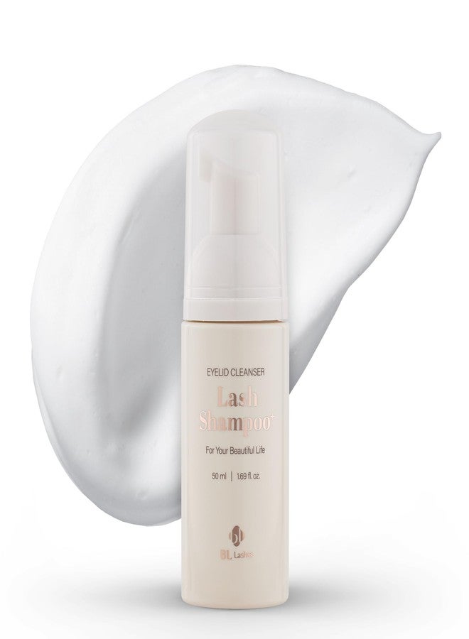 bl BL BL Lashes Eyelash Shampoo+ Brush, Eyelid Foaming Cleanser for Natural and Extension Lashes, Gentle Lash Bath and Makeup Remover for Salon and Home (50ml) - Image 1