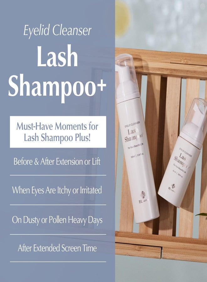 bl BL BL Lashes Eyelash Shampoo+ Brush, Eyelid Foaming Cleanser for Natural and Extension Lashes, Gentle Lash Bath and Makeup Remover for Salon and Home (50ml) - Image 2