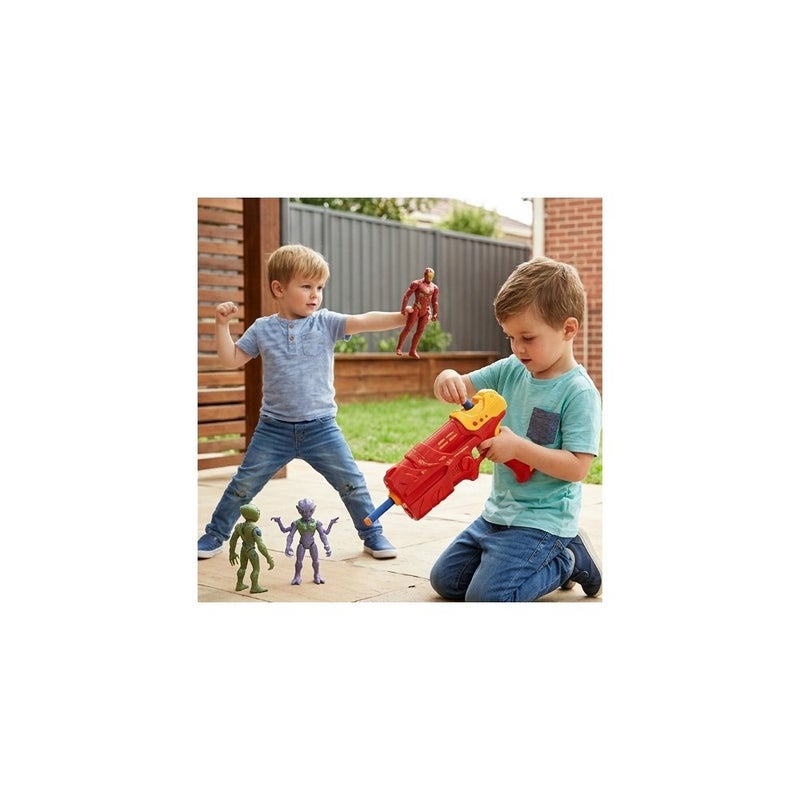 MARVEL Adventure Play | Avengers Super Power Hero Toy Set for Boys, with Iron Man Figure, Mask, Blaster and Foam Darts, Red and Yellow - Image 4