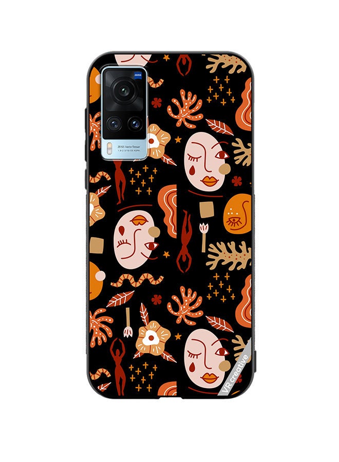 VR CREATIVE Protective Case Cover For Vivo X60 Silhouettes Of People Design Multicolour - Image 1