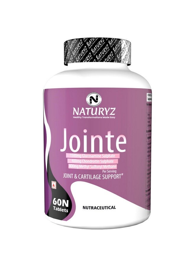Naturyz - 1500mg Glucosamine, 400mg Chondroitin and 400mg MSM Per Serving for Cartilage Jointe Maximum Strength - 60 Tablets - Image 1