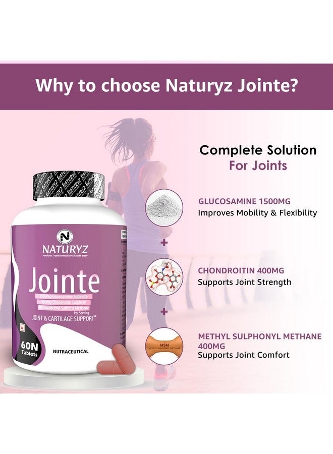 Naturyz - 1500mg Glucosamine, 400mg Chondroitin and 400mg MSM Per Serving for Cartilage Jointe Maximum Strength - 60 Tablets - Image 5