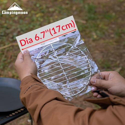 camping moon CAMPINGMOON Round Roasting Baking Steaming Cooling Rack Cooking Grid Grill Stainless Steel Fits for Dutch Oven (Diameter φ6.7inch, W17) - Image 2
