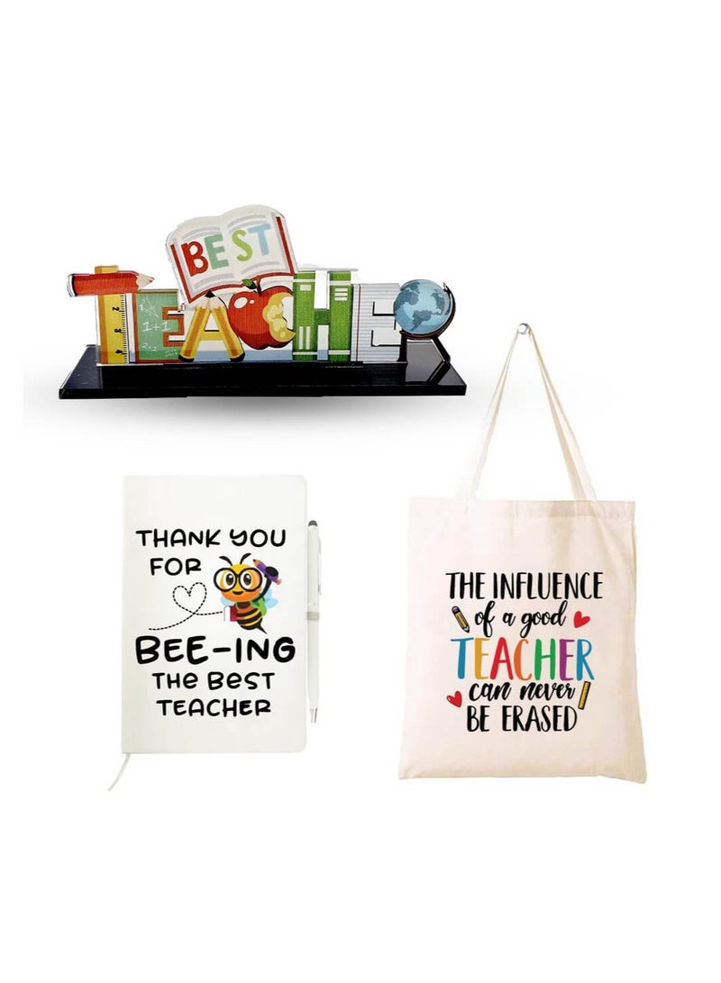 PRINTSHOP4ME Teachers Appreciation Combo Set-Teachers Day Gift Acrylic And Cotton Tote Bag Reusable Eco Friendly And Gift Bag-Gift For Teachers,Educators,And Mentors - Image 1
