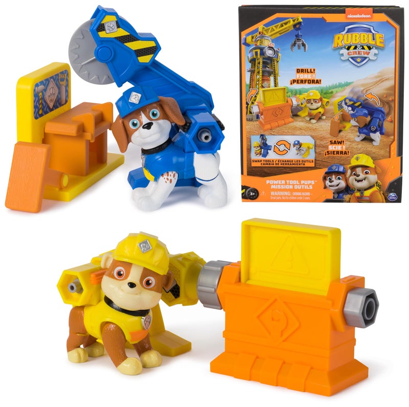 Rubble & Crew Rubble Crew Power Tool Pups Rubble Wheeler Toy Figures with 2 Construction Tools 2 Building Accessories Kids Toys for Boys Girls Ages 3 - Image 3