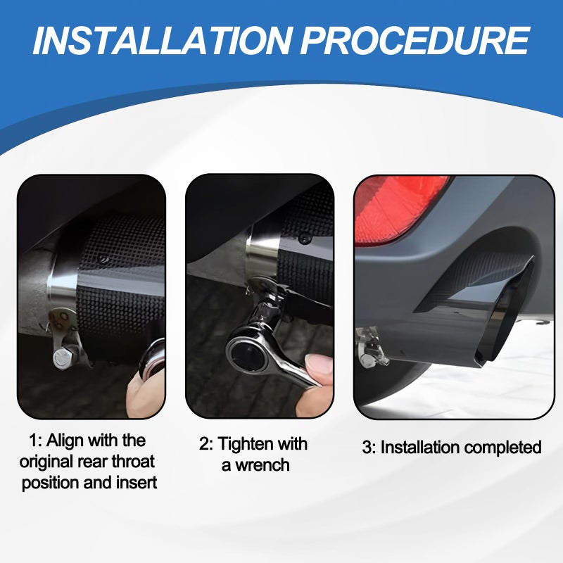 Jyphorixal Carbon Fiber Exhaust Tip, 2.5" Inlet to 3.5" Outlet, Universal Muffler Tail Pipe for Automotive Exhaust Systems (Glossy Black, 2.5" in 3.5" out) - Image 5