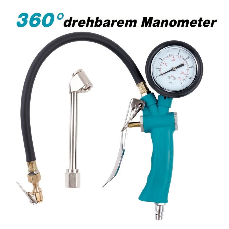 2Pcs Portable Tire Inflator 0 230 PSI With Pressure Gauge For Car Motorcycle Bicycle Truck - Image 4