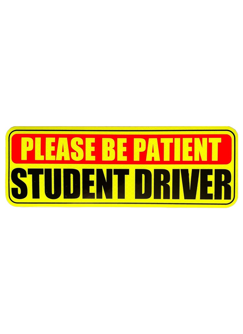 Rubik Magnetic New Student Driver Car Sign Sticker Highly Reflective Removable and Reusable for Car SUV Van Drivers (25.5cm x 9cm)  - Image 1