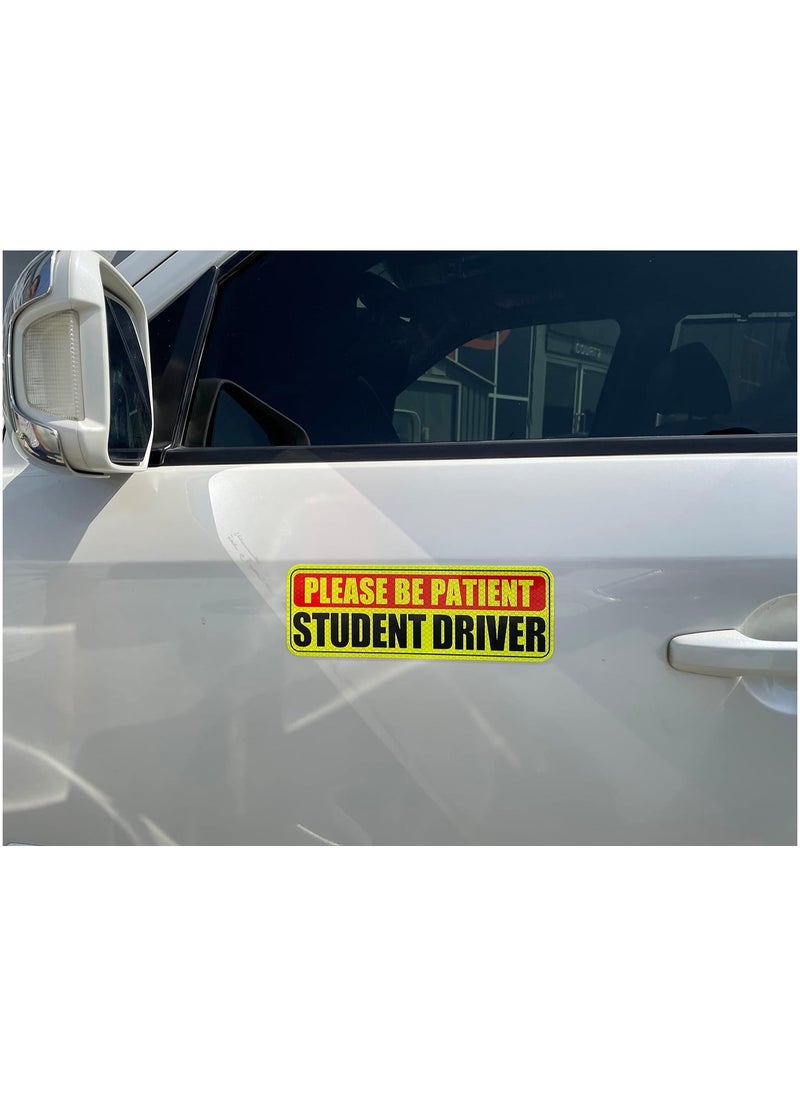 Rubik Magnetic New Student Driver Car Sign Sticker Highly Reflective Removable and Reusable for Car SUV Van Drivers (25.5cm x 9cm)  - Image 4