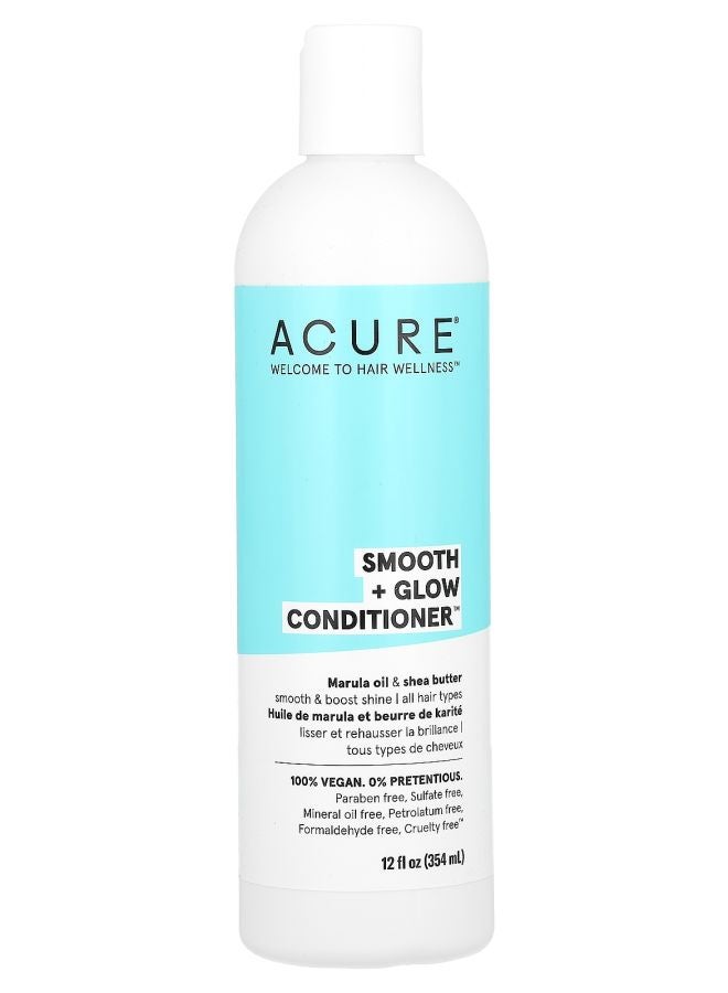Acure Smooth + Glow Conditioner All Hair Types Marula Oil & Shea Butter 12 fl oz (354 ml)