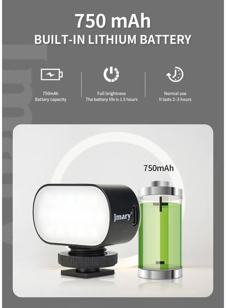 Jmary FM-16 RGB Mini Video Lights LED Camera 360° Full-Colour Portable Photography Lighting Rechargeable Dimmable Panel Lamp With Clip Mount - Image 3