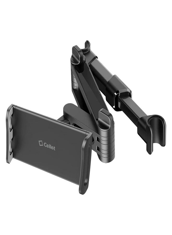 Cellet Dual Adjustable Phone Holder & Tablet Mount for Car Back Seat Headrest Compatible with Apple iPad, Air, Pro, Mini, iPhones, Samsung Galaxy, Google Pixels, Moto, Tablets. - Image 1