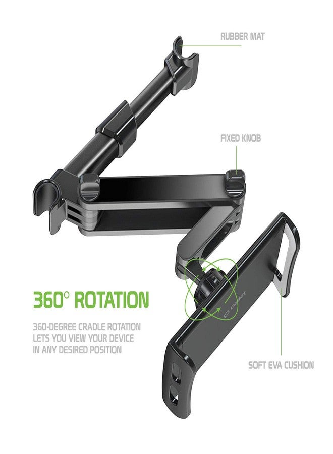 Cellet Dual Adjustable Phone Holder & Tablet Mount for Car Back Seat Headrest Compatible with Apple iPad, Air, Pro, Mini, iPhones, Samsung Galaxy, Google Pixels, Moto, Tablets. - Image 5