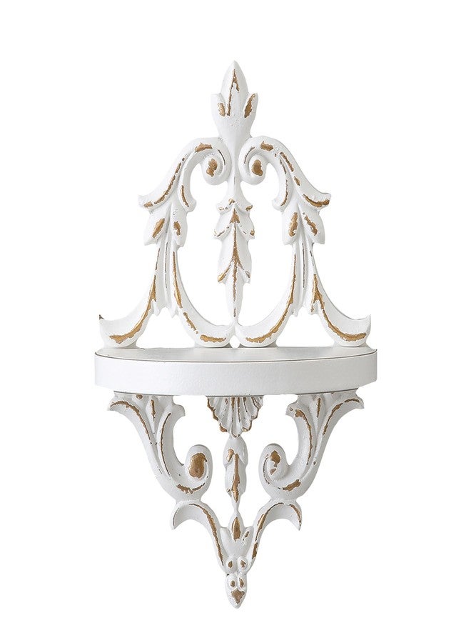 SOFE Antique Decorative Wall Shelf, Shabby Chic Wood Shelves for Wall, Rustic Victorian White Candle Shelf, Hanging Small Shelves Display for Book Planter Ornaments - Image 5