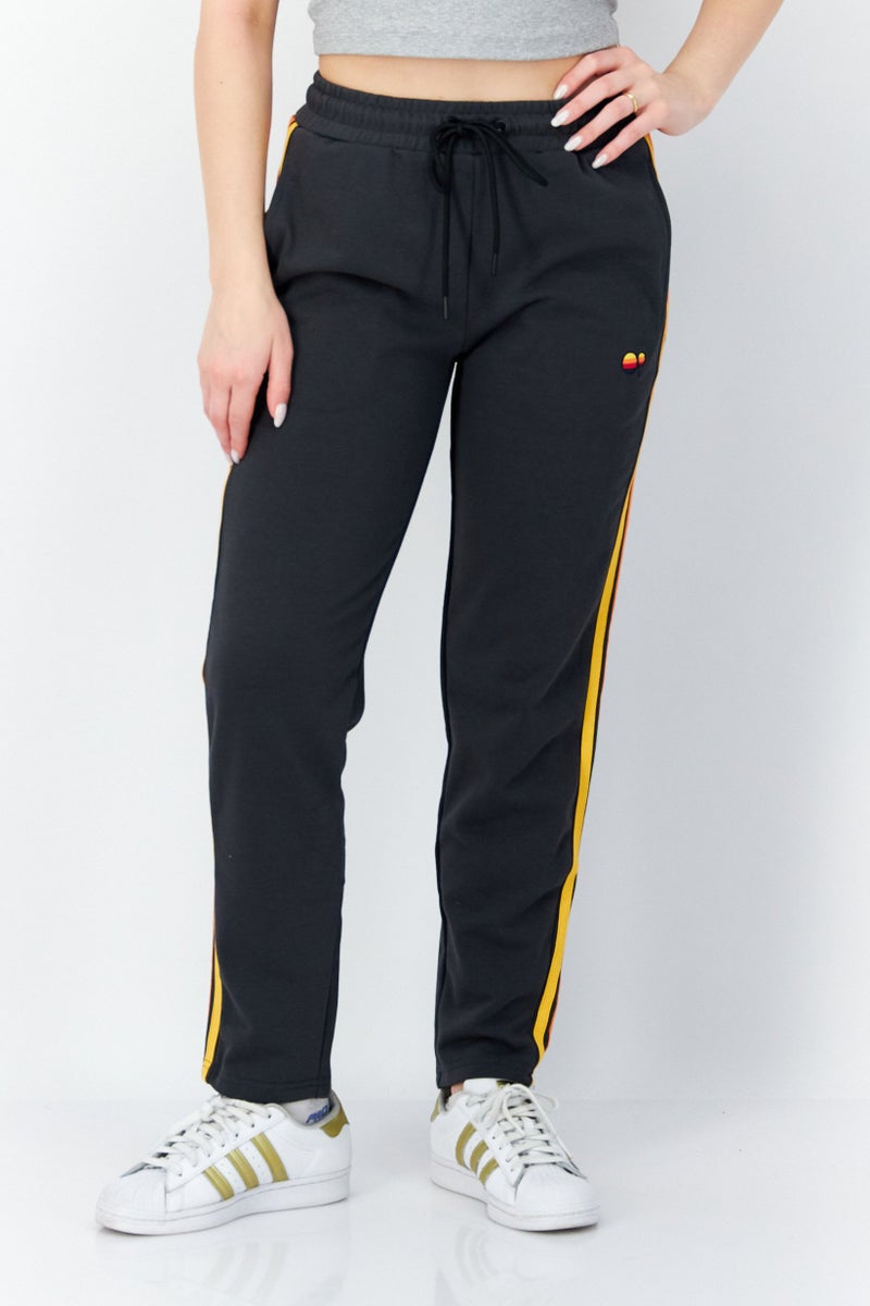 Ocean Pacific Women Drawstring Embroidered Logo Sweatpants, Dark Grey - Image 1