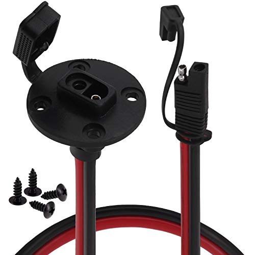 Yeebline 10 AWG SAE Cable Connector, SAE Socket Chassis Wire, 60cm SAE to SAE 2 Pin Quick Disconnect with Cap Power Automotive Panel Extension Cable for Solar Panels (SAE-SAE) - Image 1