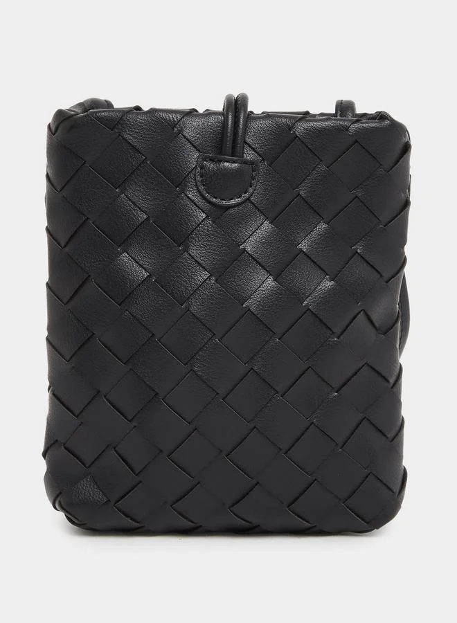 ستايلي Styli Textured Crossbody Bag with Button-Loop