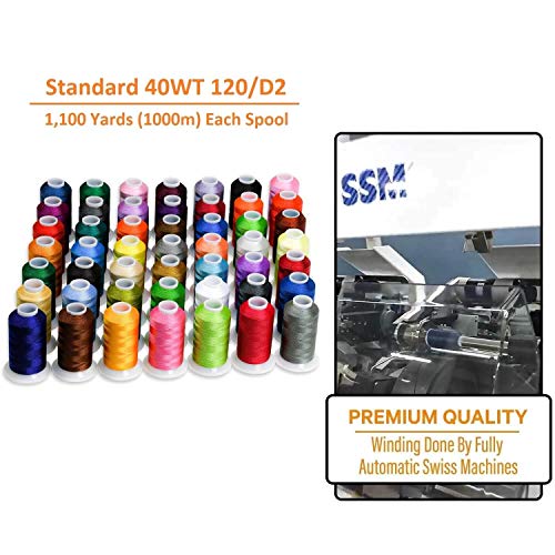 ThreadNanny Premium 50 Colors 1100yards Polyester Machine Embroidery Thread Kit for Pro and Beginners - Compatible with All Brother Babylock Singer Janome Embroidery and Sewing Machines - Image 3